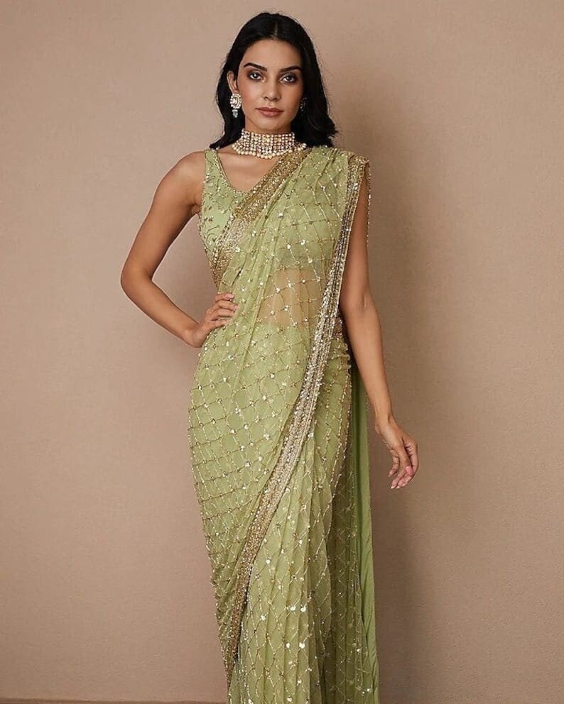 Butterfly Net Saree 