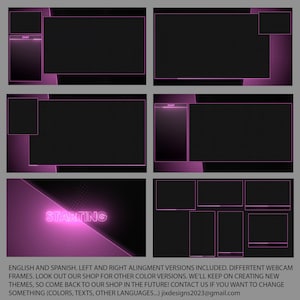 Pink theme for Twitch, OBS, pink, dark, black, minimal, screen, overlay, animated, transition, intermission, background, webcam frame