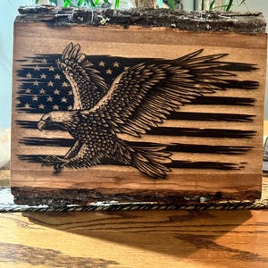 American flag with Eagle sign.