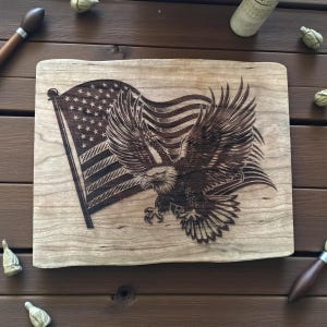 Patriotic American Flag and Eagle.