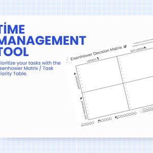 Eisenhower Decision Matrix Printable | Time Management Planner | Productivity Template | Digital Download