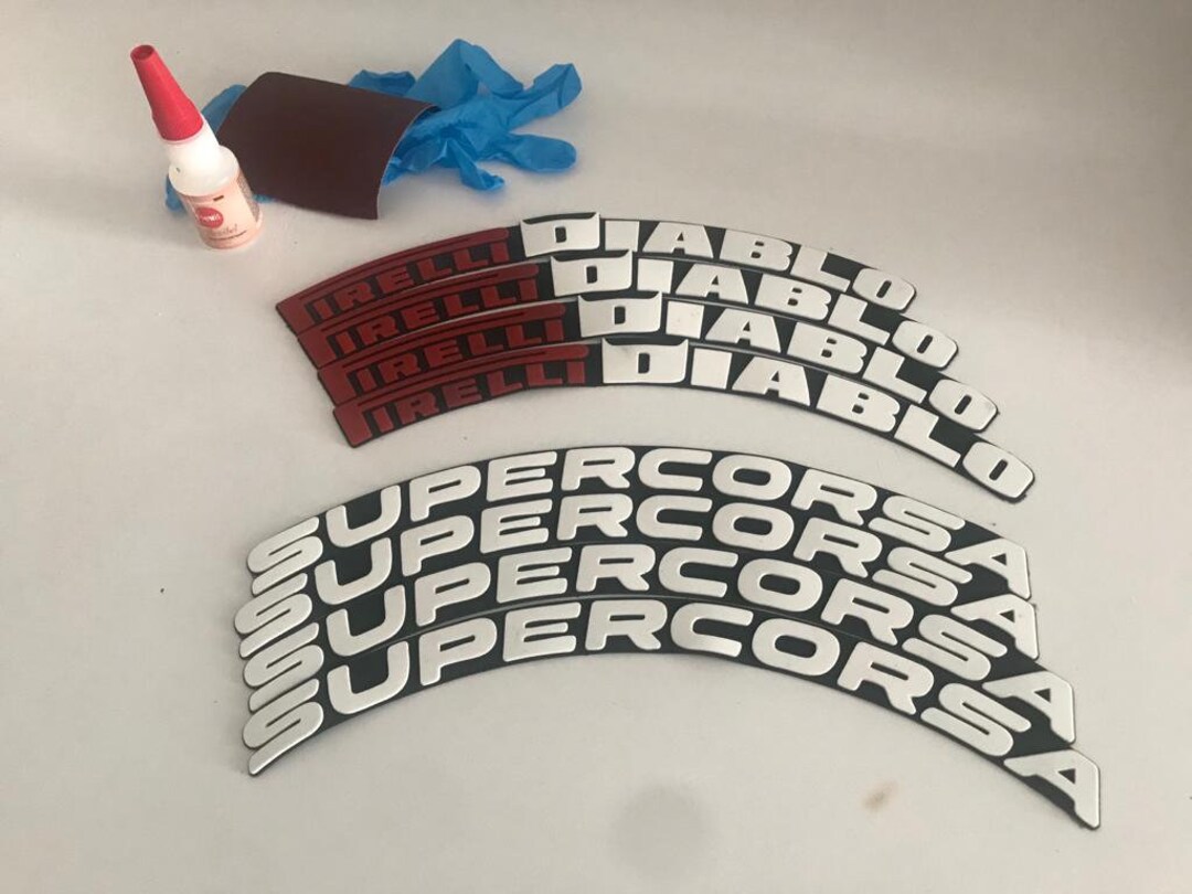 Permanent Motorcycle Tire Lettering Rubber Stickers 0.75'' for 14'' to