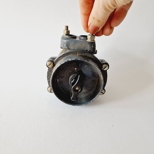 Vintage industrial rotary power switch in an aluminum box made in USSR