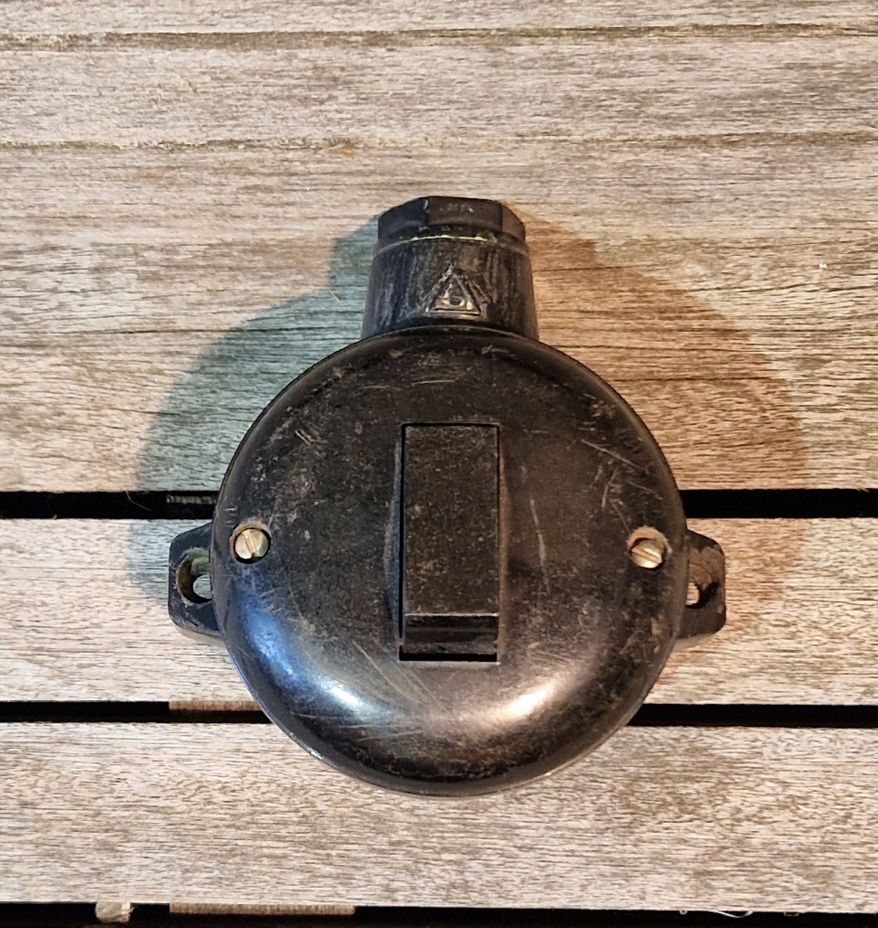 Enchufe de interruptor de luz de pared Vintage tipo europeo Retro de alta  calidad, placa de interruptor de palanca de latón de madera maciza