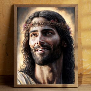 Jesus Art, Christ portrait, digital painting, modern Jesus, Jesus Christ picture, Christian wall Art