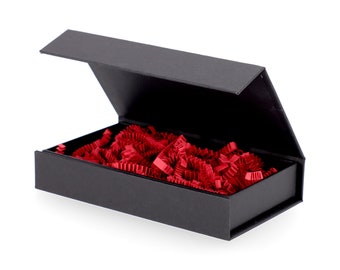 Petite boîte magnétique noire, emballage de luxe, lot de 5 pièces, boîtes solides et élégantes