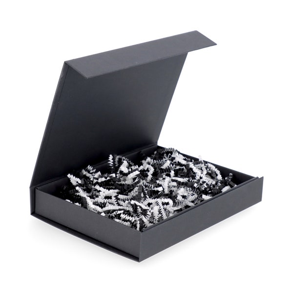 Schwarze Luxus-Magnet-Geschenkbox, Premium-Qualität, solide, mit Magneten zum Schließen, 5er-Set.