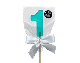 Number lollipop "1" to decorate and eat Hard Candy Cake Topper