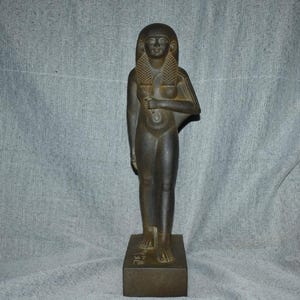 Impresionante estatua de la reina Cleopatra, tallada a mano en auténtico granito, estatua de una reina egipcia, escultura del antiguo Egipto, hecha en Egipto.