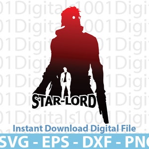 Guardians Lord Silhouette Svg, Superhero Design Svg, Instant Download Svg Eps Dxf Png Digital File