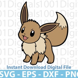 Eevee Svg, Pokemon Eevee Svg, Eevee Clipart, Png Cut File, Cricut Silhouette, Sticker Svg, Eps Dxf Png Digital File