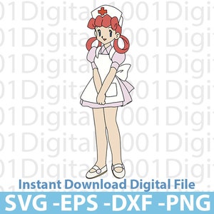 Enfermera Joy Svg, Pokemon Enfermera Joy Svg, Enfermera Joy Clipart, Archivo De Corte Png, Silueta Cricut, Pegatina Svg, Archivo Digital Svg Eps Dxf Png