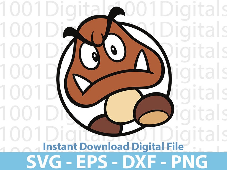 Goomba Svg, Super Mario Goomba Svg, Mario Clipart, Cut File, Cricut