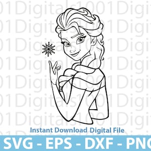 Elsa Frozen SVG pour Cricut, Elsa et Anna impression, clipart Elsa en couches, autocollant Elsa, petite croix Elsa, Elsa et Anna Sublimation
