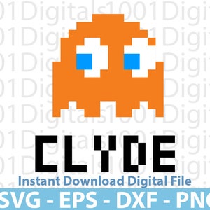 Pac Clyde Svg, Cute Pac Svg, Pac Clipart, Cut File, Cricut Silhouette, Sticker Svg, Svg Eps Dxf Png Digital File