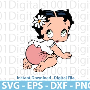 Bebê Betty Boop Svg, Betty Boop Png, Cute Boop Svg, Betty Boop Clipart, Arquivo de corte, Silhueta Cricut, Adesivo, Arquivo digital Eps Dxf Png