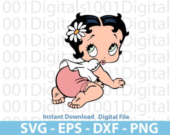 Baby Betty Boop Svg, Betty Boop Png, Cute Boop Svg, Betty Boop Clipart, Cut File, Cricut Silhouette, Sticker, Eps Dxf Png Digital File