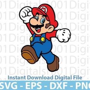 Super Mario Jump Svg, Mario Silhouette Svg, Mario Clipart, Cut File, Cricut Silhouette, Sticker Svg, Svg Eps Dxf Png Digital File