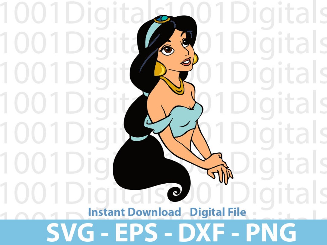 Princess Jasmine Svg, Beatiful Princess Svg, Aladdin Clipart, Png Cut