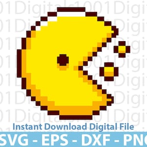 Pac Svg, Cute Pac Svg, Pac Clipart, Cut File, Cricut Silhouette, Sticker Svg, Svg Eps Dxf Png Digital File