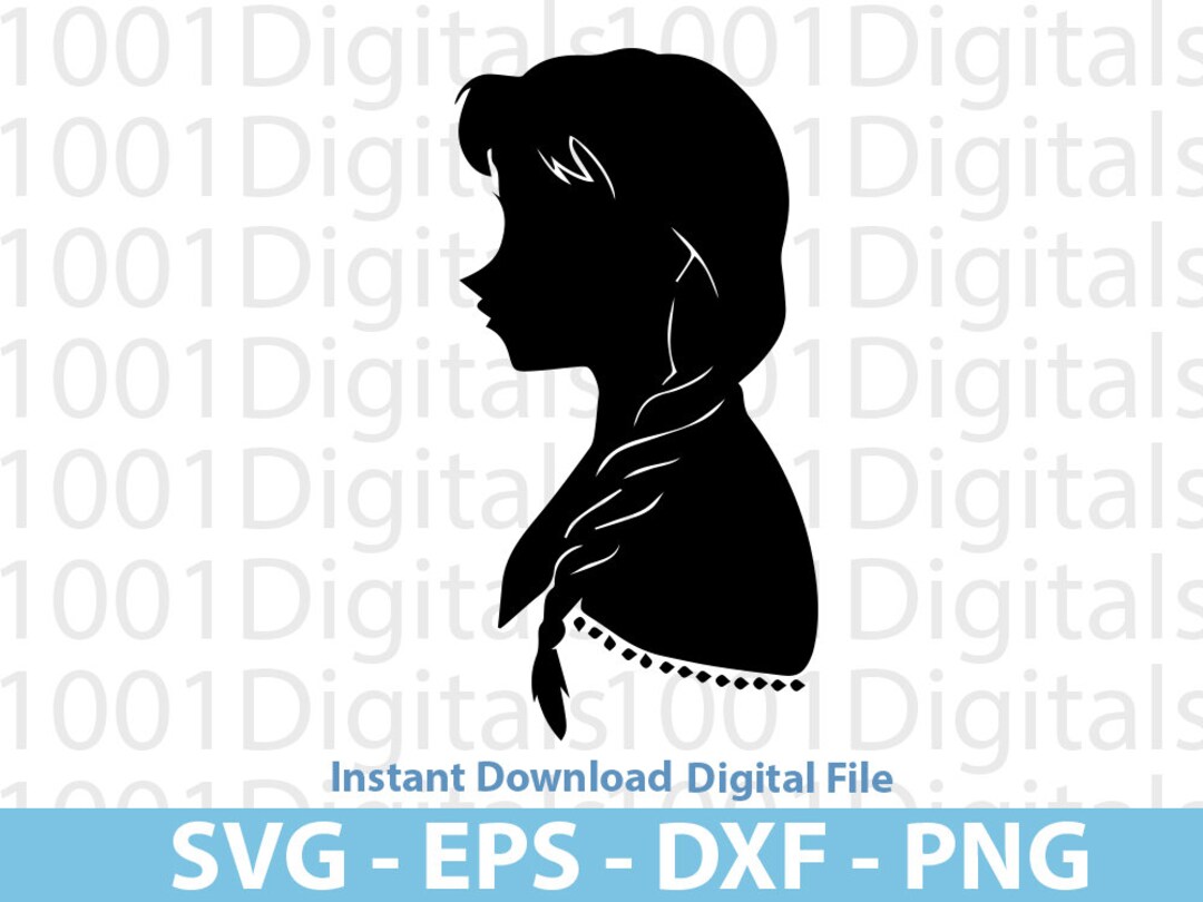 Anna Frozen Head Svg, Annahead Silhouette Svg , Cute Anna Svg, Frozen