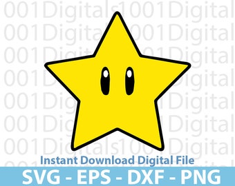 Stern-Svg, Super Mario Stern-Svg, Mario Clipart, Schnitt-Datei, Cricut Silhouette, Aufkleber-Svg, svg Eps Dxf Png digitale Datei