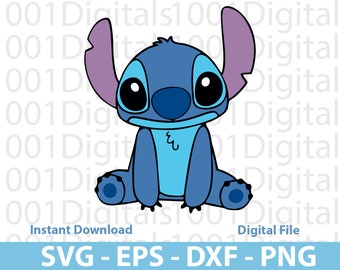 Stitch Svg, Stitch Svg Bundle, Cute Stitch Svg, Stitch Clipart, File di taglio Png, Silhouette Cricut, Adesivo Svg, Svg Eps Dxf Png File digitale
