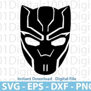 Schwarzer Panther Maske zwar, Wakanda für immer svg, Wakanda Clipart, Png geschnitten Datei, Cricut Silhouette, Wakanda svg, svg eps dxf psg digitale Datei