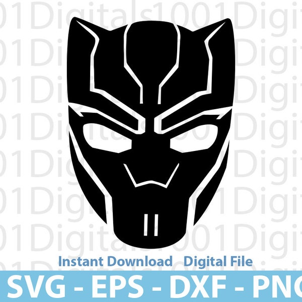 Black Panther Mask Svg, Wakanda Forever Svg, Wakanda Clipart, Png Cut File, Cricut Silhouette, Wakanda Svg, Svg Eps Dxf Png Digital File
