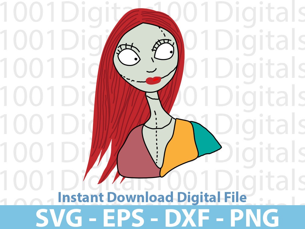 Sally Skellington Silhouette Svg, Jack Skellington Svg, Clipart, Png Cut File Cricut, Sticker, Svg Eps Dxf Png Digital File