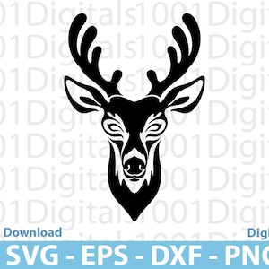 Deer Head 2 Svg, Deer Head Svg Png Dxf Eps , Deer Head Silhouette, Easy Cut Svg, Multilayer Deer Head