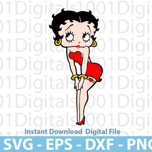 Betty Boop Svg, Betty Boop Dancer, Lindo Boop Svg, Clipart De Betty Boop, Archivo De Corte, Silueta De Cricut, Pegatina, Archivo Digital Eps Dxf Png