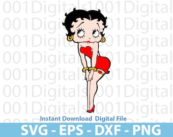 Betty Boop Svg, Betty Boop Dancer , Cute Boop Svg, Betty Boop Clipart, Cut File, Cricut Silhouette, Sticker, Eps Dxf Png Digital File
