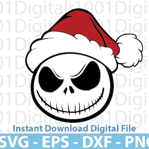 Jack Skellington Svg, Christmas Jack Skellington Svg , Clipart, Png Cut ...