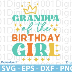 Opa van het feestvarken Svg, verjaardag meisje Svg Png Dxf Eps, retro verjaardag Svg, verjaardag meisje Svg, verjaardag Shirt Svg, Easy Cut Svg