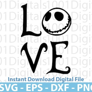 Love Jack Skellington Svg ,Jack Love Svg, Clipart, Png Cut File Cricut , Sticker, Svg Eps Dxf Png Digital File