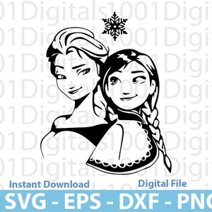 Elsa Frozen SVG for Cricut, Elsa and Anna Print, Layered Elsa Clipart, Little Cross Elsa, Elsa and Anna Sublimation, Elsa Sticker