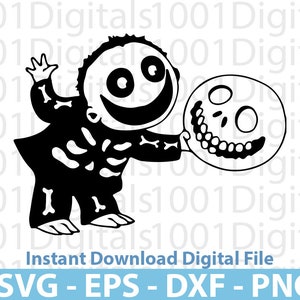 Jack Skellington Svg, Christmas Jack Skellington Svg , Clipart, Png Cut File Cricut Silhouette, Sticker, Svg Eps Dxf Png Digital File