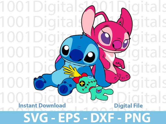 Stitch and Angel SVG for Cricut, Lilo and Stitch Print