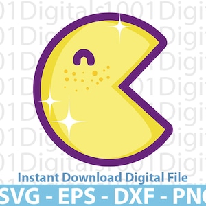 Luxury Pac Svg, Pac for Kids , Cute PacSvg, Pac Clipart, Cut File, Cricut Silhouette, Sticker Svg, Svg Eps Dxf Png Digital File