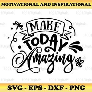 Puede incluir: Diseño gráfico en blanco y negro con el texto "Make Today Amazing".