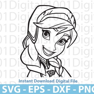 Elsa Frozen SVG for Cricut,  Layered Elsa Clipart, Elsa Sticker, Little Cross Elsa, Elsa and Anna Sublimation, Elsa and Anna Print