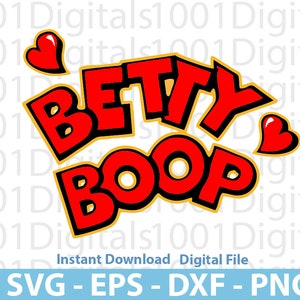 Logotipo Betty Boop Svg, Betty Boop fofa Svg, Betty Boop Clipart, Arquivo de corte, Silhueta Cricut, Adesivo, Arquivo digital Eps Dxf Png