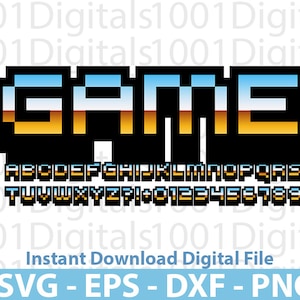 Pac Svg, Pac Video Game Alphabet Svg, Pac Clipart, Cut File, Cricut Silhouette, Sticker Svg, Svg Eps Dxf Png Digital File