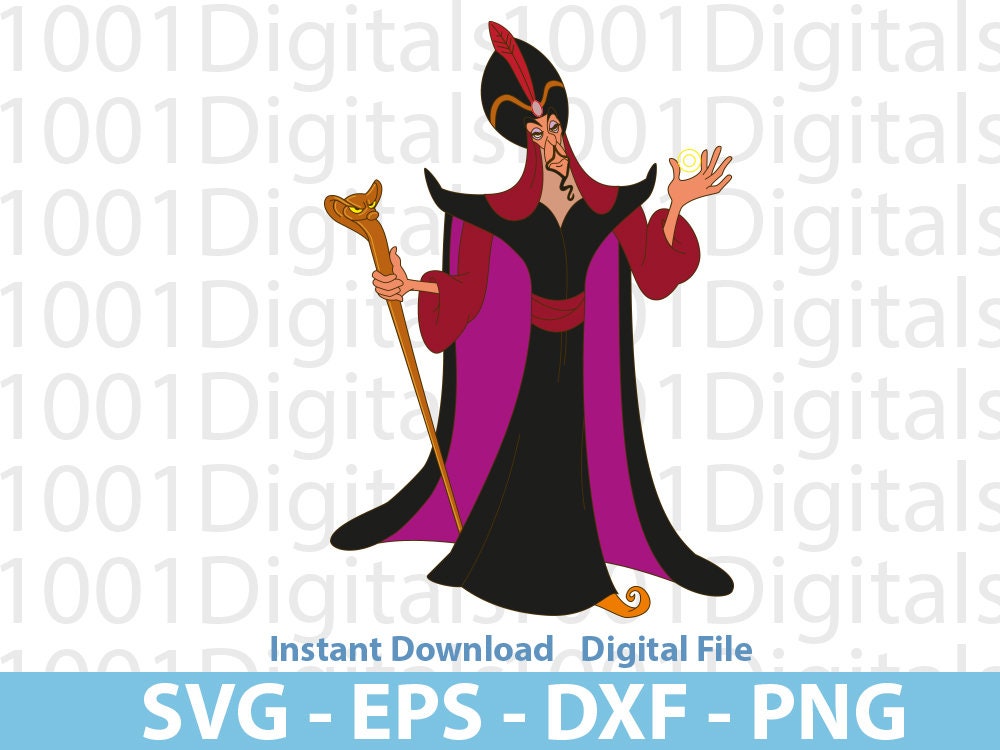 Jafar Aladdin Svg, Bad Guy Jafar Svg, Aladdin Jafar Clipart, Png Cut File,  Cricut Silhouette, Sticker Svg, Svg Eps Dxf Png Digital File 