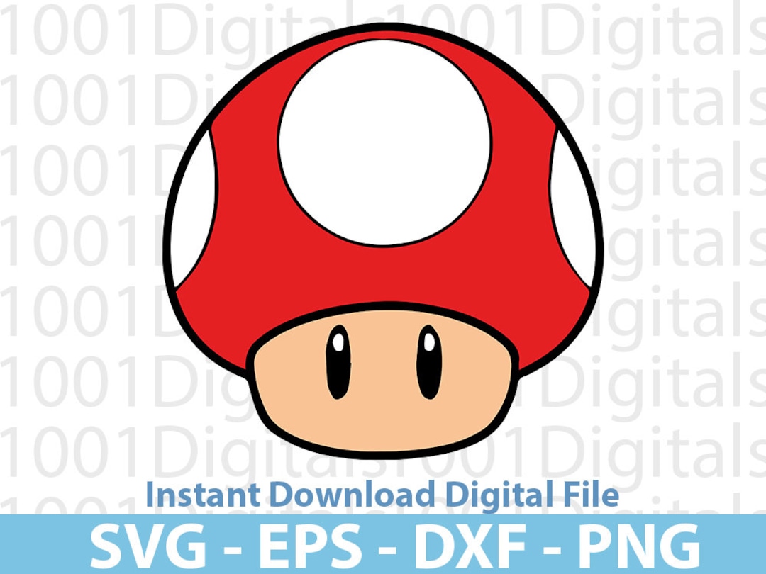 Mushroom Red Svg, Mario Mushroom Red Svg, Super Mario Clipart, Cut File