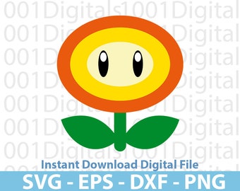 Super Mario Flower Svg, Cute Mario Flower Svg, Mario Clipart, Cut File, Cricut Silhouette, Sticker Svg, Svg Eps Dxf Png Digital File