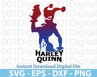 Quinn Silhouette Svg, Download immediato Svg Eps Dxf Png File digitale