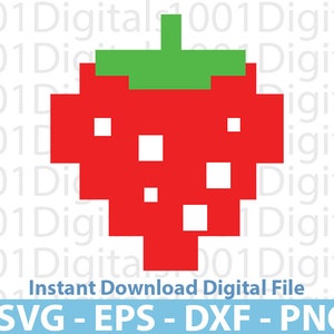 Pac Strawberry Svg, Cute Pac Svg, Pac Clipart, Cut File, Cricut Silhouette, Sticker Svg, Svg Eps Dxf Png Digital File