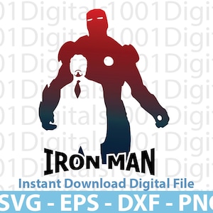 Iron Man Silhouette Svg, Instant Download Svg Eps Dxf Png Digital File